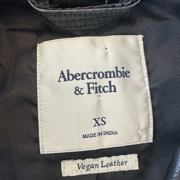 Abercrombie & Fitch Vegan Leather Black Moto Jacket - Picture 10 of 11